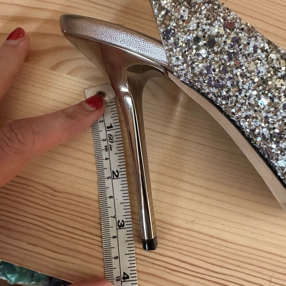 Jimmy Choo Erin 85 glitter slingback pumps silver - Picture 9 of 9